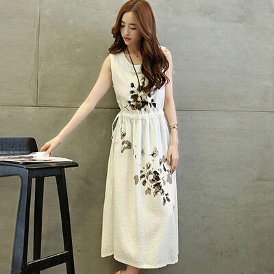 Silk cypress summer sleeveless vest skirt ink ink ink printing retro temperament waist dress long paragraph S62X0006A16M light gray
Silk cypress summer sleeveless vest skirt ink ink ink printing retro temperament waist dress long paragraph S62X0006A16M light gray