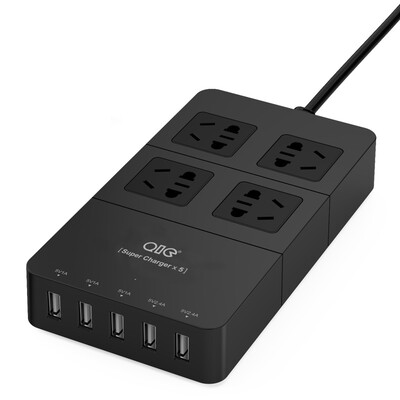 QIC HP4A5U-BK Smart 5USB Charger 8A + 4-bit 1.5m socket lightning protection surge protector / plug-in board / wiring board / drag board black
QIC HP4A5U-BK Smart 5USB Charger 8A + 4-bit 1.5m socket lightning protection surge protector / plug-in board / wiring board / drag board black