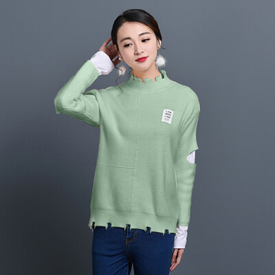 KuoyiHouse 8005 sweater Korean version of the thin hole is a small hole collar splicing open sleeve sets of knit sweater beans green
KuoyiHouse 8005 sweater Korean version of the thin hole is a small hole collar splicing open sleeve sets of knit sweater beans green