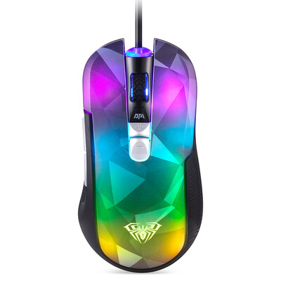 Tarantula AULA phantom mixed light macro programming game mouse electric gaming cable mouse black
