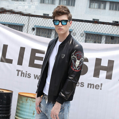 Men's leather jacket long sleeve autumn witer clothing genuine sheepskin motocyle coat real leather with printing
Men's leather jacket long sleeve autumn witer clothing genuine sheepskin motocyle coat real leather with printing