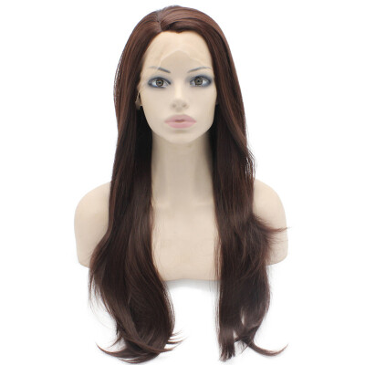 

Iwona Synthetic Hair Lace Front Long Straight Dark Auburn Wig