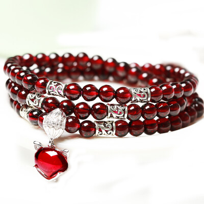 Cynthia boutique gemstone bracelet crystal jewelry 925 silver fox hand string wine red female three laps
Cynthia boutique gemstone bracelet crystal jewelry 925 silver fox hand string wine red female three laps