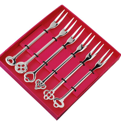 Yi Jie fork 304 stainless steel fruit fork fork meat fork small cute cake fork 6 loaded 9586
Yi Jie fork 304 stainless steel fruit fork fork meat fork small cute cake fork 6 loaded 9586