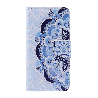 Blue Flower Design Кожа PU откидной крышки Кошелек Карты Держатель чехол для LG V10