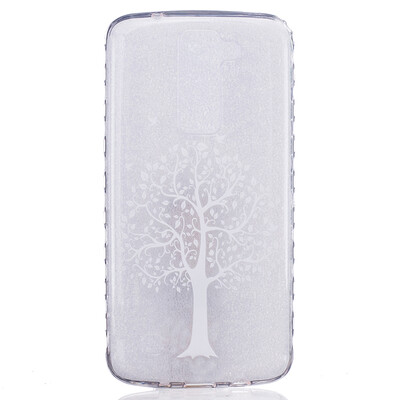 White tree Pattern Soft Thin TPU Rubber Silicone Gel Case Cover for LG K7K8