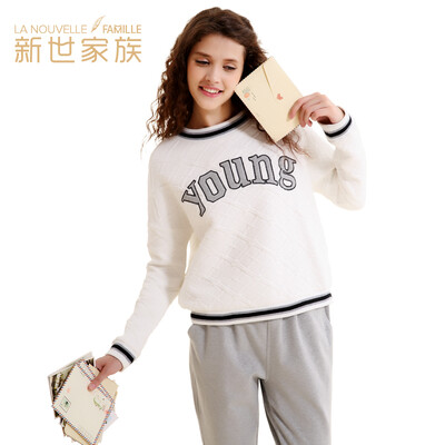 Jingdong Supermarket New Century family pajamas 2017 spring new long-sleeved cotton casual home service suit XB57091 white
Jingdong Supermarket New Century family pajamas 2017 spring new long-sleeved cotton casual home service suit XB57091 white