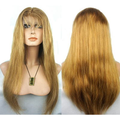 N..W. European virgin human hair silk straight Full lace wigs with baby hair #27 Dark blonde color
N..W. European virgin human hair silk straight Full lace wigs with baby hair #27 Dark blonde color