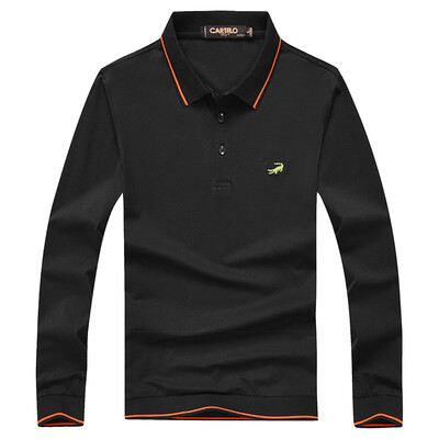 CARTELO) long-sleeved T-shirt male lapel striped men's casual POLO shirt 16001KE0902 black
CARTELO) long-sleeved T-shirt male lapel striped men's casual POLO shirt 16001KE0902 black