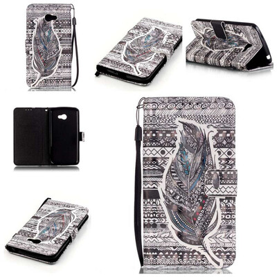 Skull Design PU Leather Flip Cover Wallet Card Holder Case for LG G5