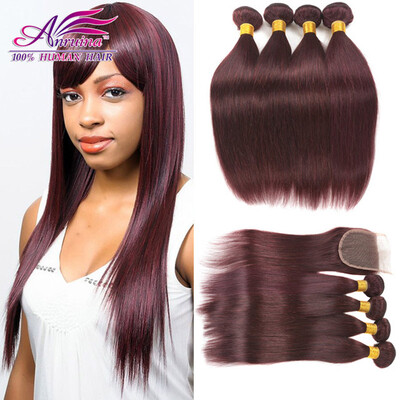 8A Mink Brazilian Straight Hair With Closure Wine Red Bundles With Closure 99J Straight Weave With Closure 4 Pcs Lot
8A Mink Brazilian Straight Hair With Closure Wine Red Bundles With Closure 99J Straight Weave With Closure 4 Pcs Lot