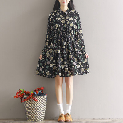 CITYPLUS Sen female literature Fan large code retro small fresh floral loose long paragraph dress CWQZ172255 color
CITYPLUS Sen female literature Fan large code retro small fresh floral loose long paragraph dress CWQZ172255 color