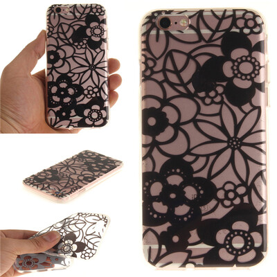 Sketch flower Pattern Soft Thin TPU Rubber Silicone Gel Case Cover for IPHONE 66S