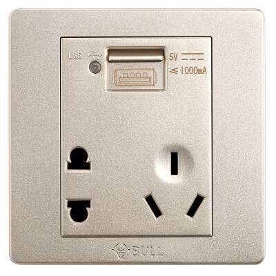 Bull BULL switch socket G07 series five holes with USB interface socket 86 type panel G07E335 U6 champagne gold
Bull BULL switch socket G07 series five holes with USB interface socket 86 type panel G07E335 U6 champagne gold