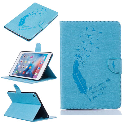 Light blue feathers Style Embossing Classic Flip Cover with Stand Function and Credit Card Slot for iPad mini 4
Light blue feathers Style Embossing Classic Flip Cover with Stand Function and Credit Card Slot for iPad mini 4