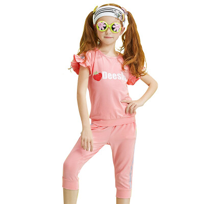 Descartes (DEESHA) Girls' Set Striped Ribbon Wooden Ear Comfortable Short Sleeve Pants Set 711721903 Leather Powder 110
Descartes (DEESHA) Girls' Set Striped Ribbon Wooden Ear Comfortable Short Sleeve Pants Set 711721903 Leather Powder 110