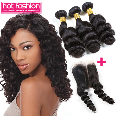 Indian Virgin Hair Loose Wave With Closure 3 Bundles With Closure Hot Fashion Hair Products With Closure Cheap Human Hair Weave
Indian Virgin Hair Loose Wave With Closure 3 Bundles With Closure Hot Fashion Hair Products With Closure Cheap Human Hair Weave