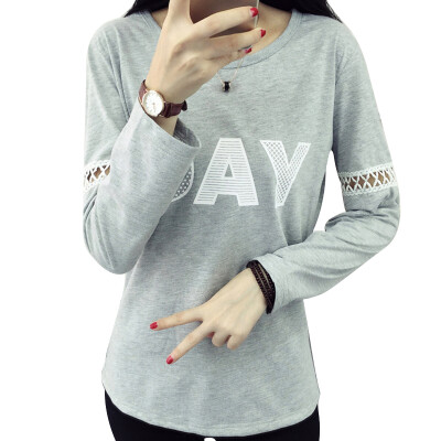 Long Yue Women Korean version of the hollow long-sleeved T-shirt splicing sleeve round neck large yards primer LWTC172308 white
Long Yue Women Korean version of the hollow long-sleeved T-shirt splicing sleeve round neck large yards primer LWTC172308 white