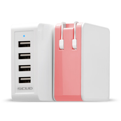 Scud SC-U410 four USB output power adapter / multi-port charger / output 5V / 2.4A hibiscus powder
Scud SC-U410 four USB output power adapter / multi-port charger / output 5V / 2.4A hibiscus powder