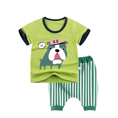 Yue Tong Lai children's suit summer boy short-sleeved T-shirt harem pants summer suit Y1920 striped dog 150
Yue Tong Lai children's suit summer boy short-sleeved T-shirt harem pants summer suit Y1920 striped dog 150