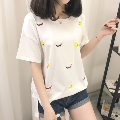 VIVAHEART Korean casual fashion smiley print T-shirt round neck short sleeve jacket female VWTD174133 pink
VIVAHEART Korean casual fashion smiley print T-shirt round neck short sleeve jacket female VWTD174133 pink