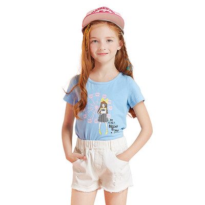 Disha DEESHA girls short-sleeved T-shirt in the big children Korean short-sleeved girls children's round neck t-shirt shirt 811722600 light blue 110
Disha DEESHA girls short-sleeved T-shirt in the big children Korean short-sleeved girls children's round neck t-shirt shirt 811722600 light blue 110
