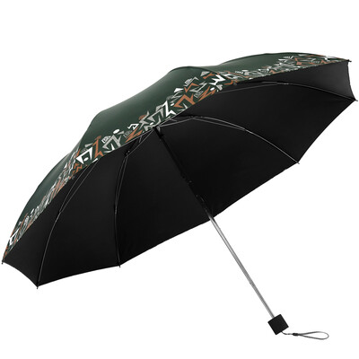 Paradise Umbrella UPF50 Increases Impact Black Glue Tri-Fold Sun Umbrella Sunshade 31825E Moss Green