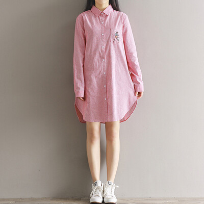 CITYPLUS Arts&Seniors in the long section of loose large size long-sleeved embroidery striped shirt skirt women CWQZ172363 red stripes M
CITYPLUS Arts&Seniors in the long section of loose large size long-sleeved embroidery striped shirt skirt women CWQZ172363 red stripes M