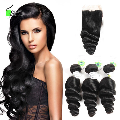 7A Peruvian Loose Wave 3 Bundles With Closure Hair Bundles With Lace Closure Peruvian Virgin Hair With Closure Cheap Human Hair
7A Peruvian Loose Wave 3 Bundles With Closure Hair Bundles With Lace Closure Peruvian Virgin Hair With Closure Cheap Human Hair