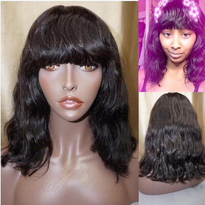 Brazilian virgin hair glueless lace front wigs for black women short wavy lace front human hair wig with bangs
Brazilian virgin hair glueless lace front wigs for black women short wavy lace front human hair wig with bangs