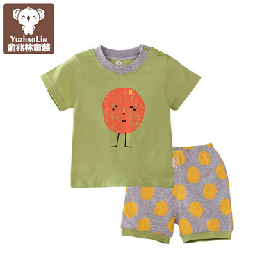 Yu Zhaolin children's suits summer children's clothing boys and girls children's short-sleeved shorts suit YH16T119075 dot orange orange yellow 73
Yu Zhaolin children's suits summer children's clothing boys and girls children's short-sleeved shorts suit YH16T119075 dot orange orange yellow 73