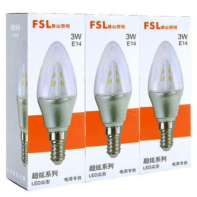 Foshan lighting FSL LED light bulb E14 small mouth bubble 3W transparent daylight 6500K Hyun silver tip 3
Foshan lighting FSL LED light bulb E14 small mouth bubble 3W transparent daylight 6500K Hyun silver tip 3
