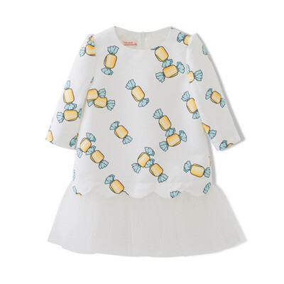 Flosse Flordeer French children's clothing girls candy floral net yarn stitching dress F71018 white 110
Flosse Flordeer French children's clothing girls candy floral net yarn stitching dress F71018 white 110