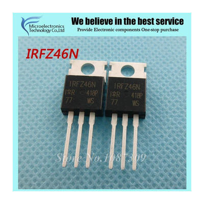 10pcs free shipping IRFZ46N FZ46 IRFZ46NPBF MOSFET MOSFT 55V 46A 165mOhm 48nC new original TO-220
10pcs free shipping IRFZ46N FZ46 IRFZ46NPBF MOSFET MOSFT 55V 46A 165mOhm 48nC new original TO-220