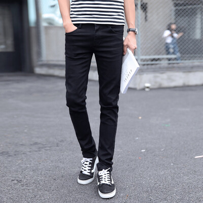 

Yi Ши моды мужские джинсы мужские случайные штаны мужчины корейской Тонкий черный прилив ZY914 30
