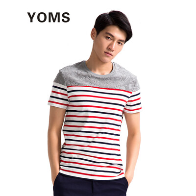 (YOMS) short-sleeved T-shirt men's fine cotton business casual round neck stripes short-sleeved underwear men 61244773 red and white Tibetan green strip + gray fight XXL
(YOMS) short-sleeved T-shirt men's fine cotton business casual round neck stripes short-sleeved underwear men 61244773 red and white Tibetan green strip + gray fight XXL