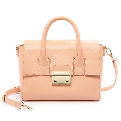 JESSIE&JANE Fashion Shoulder Bag Leather Cowhide Bag Commuter Bag J27F1271987PK Pink