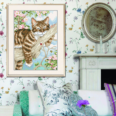 embroider DIY DMC Cross stitchSets For Embroidery kits Lazy cat on the tree factory direct sale
embroider DIY DMC Cross stitchSets For Embroidery kits Lazy cat on the tree factory direct sale
