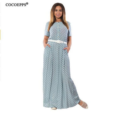 COCOEPPS Summer Polka Dot Women Maxi Dress 2017 Plus Size Elegant Sashes Female Long Dresses Large Size Ladies Big Size Vestidos
COCOEPPS Summer Polka Dot Women Maxi Dress 2017 Plus Size Elegant Sashes Female Long Dresses Large Size Ladies Big Size Vestidos