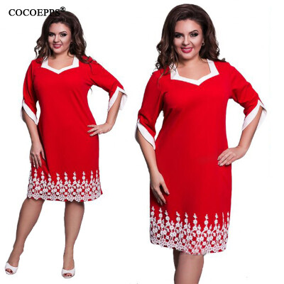 COCOEPPS 5XL Lace Patchwork Women Dress 2017 Summer Style Plus Size office Big Large Size Dress Casual Loose blue Dresses
COCOEPPS 5XL Lace Patchwork Women Dress 2017 Summer Style Plus Size office Big Large Size Dress Casual Loose blue Dresses