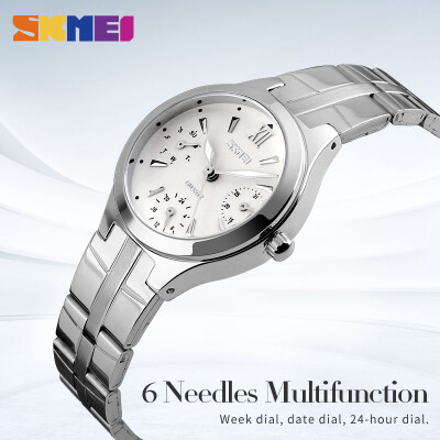 SKMEI Quartz Watches Women Complete Calendar 30M Water Resistant Dress Watch Stainless Steel Band Lady Wristwatches 9132
SKMEI Quartz Watches Women Complete Calendar 30M Water Resistant Dress Watch Stainless Steel Band Lady Wristwatches 9132