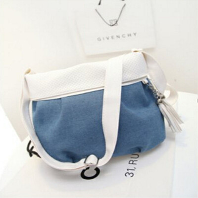 Tassel bucket bag leisure blue cowboy canvas bag shoulder Messenger bag as gift for women
Tassel bucket bag leisure blue cowboy canvas bag shoulder Messenger bag as gift for women