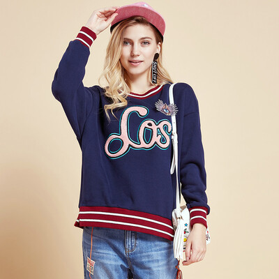 Mark Huafei Women 2016 Autumn short sets of head sweater letters hit color casual sweater shirt Indigo
Mark Huafei Women 2016 Autumn short sets of head sweater letters hit color casual sweater shirt Indigo