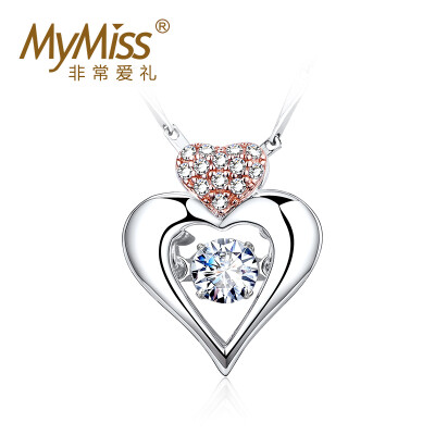 Mymiss Swarovski zircon necklace female 925 silver love pendant clavicle chain happiness with silver
Mymiss Swarovski zircon necklace female 925 silver love pendant clavicle chain happiness with silver