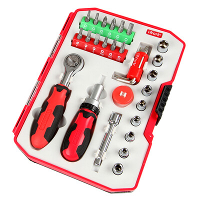 Saituo (SANTO) 76-521-CN 29 sets of ratchet sleeve screwdriver set 6.3mm series ratchet sleeve sets
Saituo (SANTO) 76-521-CN 29 sets of ratchet sleeve screwdriver set 6.3mm series ratchet sleeve sets