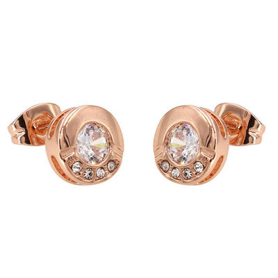 Yoursfs Sparkling 18K Gold Plated Round-Shape Zircon Stud Earring