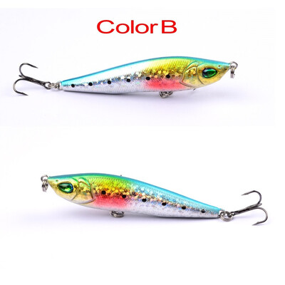 1pc Fishing Lure Full waters Pencil Bait 6Color fishing tackle 14.6g-0.52oz/3.5"-9cm Fishing Bait 6# Black Hook
1pc Fishing Lure Full waters Pencil Bait 6Color fishing tackle 14.6g-0.52oz/3.5"-9cm Fishing Bait 6# Black Hook