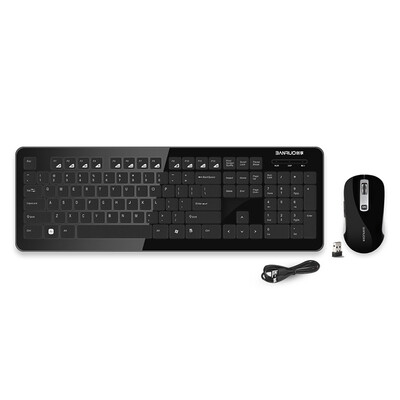 Creative Commons (Banruo) CS6800 Black Lithium Edition Wireless Rechargeable Keyboard Set 2.4G Wireless Optical Notebook Office Computer Keyboard Mouse Set
Creative Commons (Banruo) CS6800 Black Lithium Edition Wireless Rechargeable Keyboard Set 2.4G Wireless Optical Notebook Office Computer Keyboard Mouse Set