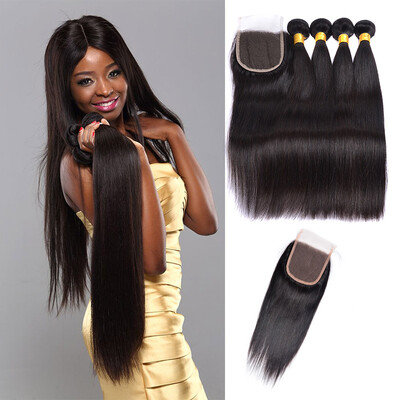 Top Lace Closure With 3 Bundles Brazilian Human Hair Weaves Malaysian Indian Peruvian Straight Virgin Hair Grade 7A Brazillian Hai
Top Lace Closure With 3 Bundles Brazilian Human Hair Weaves Malaysian Indian Peruvian Straight Virgin Hair Grade 7A Brazillian Hai