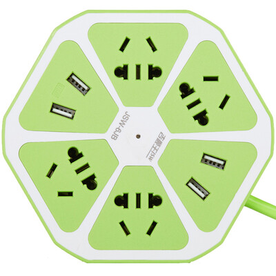 Jishun (jishun) JSW-6J 1.8 m 4-bit 5-hole with 4-bit USB smart socket Creative socket fruit outlet lemon socket plug panel row green
Jishun (jishun) JSW-6J 1.8 m 4-bit 5-hole with 4-bit USB smart socket Creative socket fruit outlet lemon socket plug panel row green